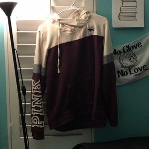 burgundy and cream PINK VS sweatshirt